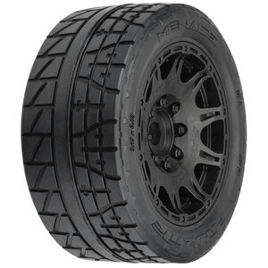 1/6 Menace HP Belted  5.7" MT Tires Mounted 24mm Black Raid