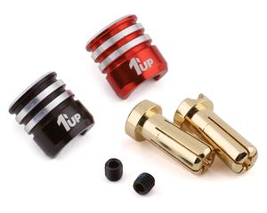 Heatsink Bullet Plug Grips w/5mm Bullets (Black/Red)